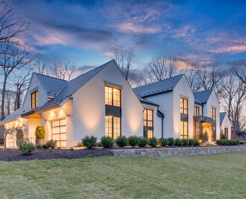 Twilight Front with Garage - McLean, Virginia Custom Home Builder