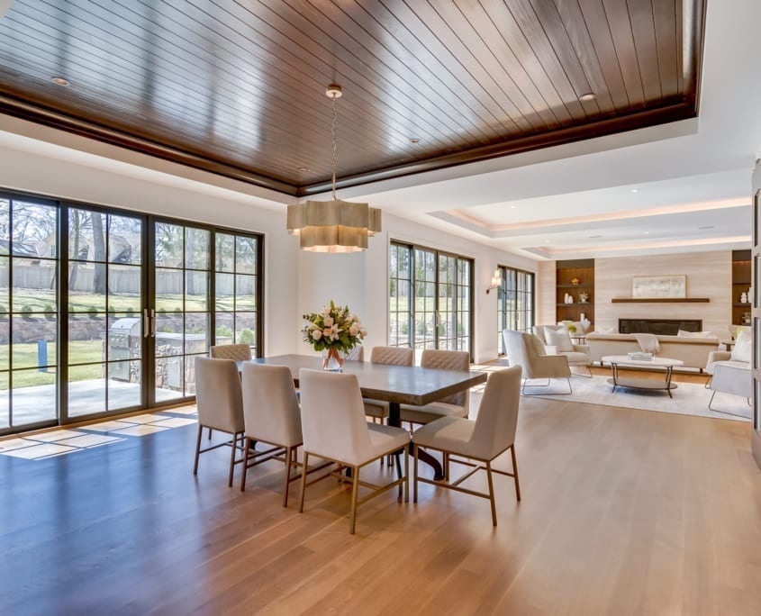 Breakfast Nook with View Towards Family Room - McLean, Virginia Custom Home Builder